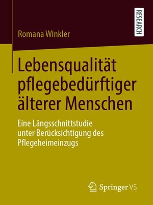 Lebensqualität pflegebedürftiger älterer Menschen - ebook